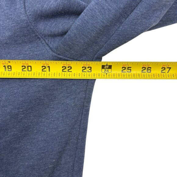 Lee Premium Select Pocket Crewneck Sweatshirt Heather Blue Fleece Logo M - Picture 5 of 9